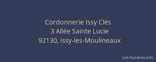 Cordonnerie Issy Clés