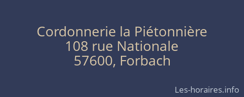 Cordonnerie la Piétonnière
