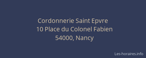Cordonnerie Saint Epvre