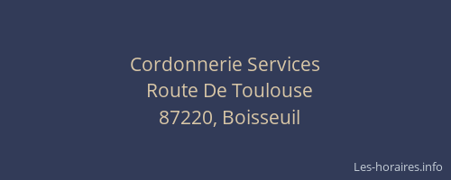 Cordonnerie Services