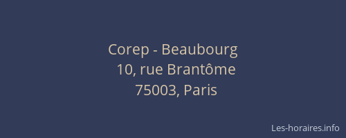 Corep - Beaubourg