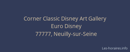 Corner Classic Disney Art Gallery