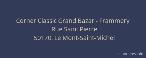 Corner Classic Grand Bazar - Frammery