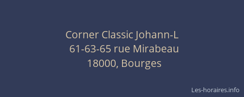 Corner Classic Johann-L