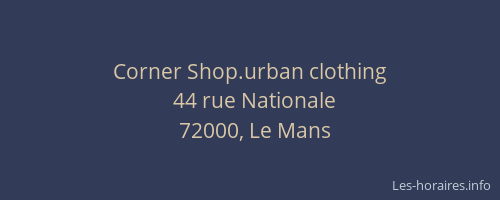Corner Shop.urban clothing