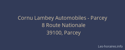 Cornu Lambey Automobiles - Parcey
