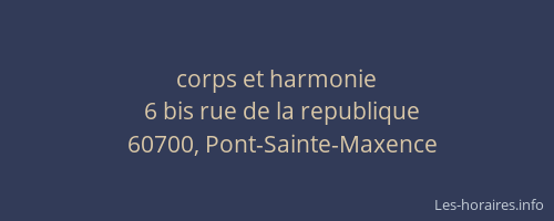 corps et harmonie