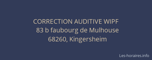 CORRECTION AUDITIVE WIPF