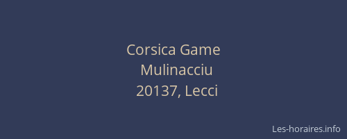 Corsica Game