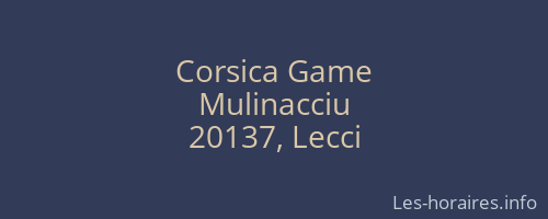 Corsica Game