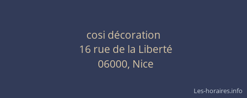 cosi décoration