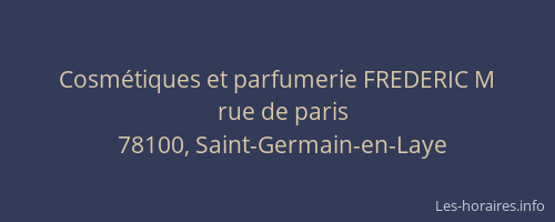 Cosm&eacute;tiques et parfumerie FREDERIC M