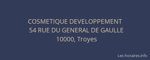 COSMETIQUE DEVELOPPEMENT