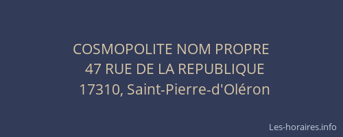 COSMOPOLITE NOM PROPRE