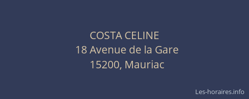 COSTA CELINE