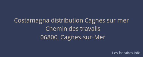 Costamagna distribution Cagnes sur mer