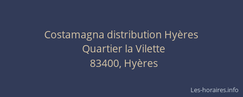 Costamagna distribution Hyères