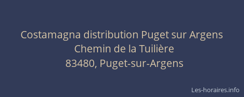 Costamagna distribution Puget sur Argens