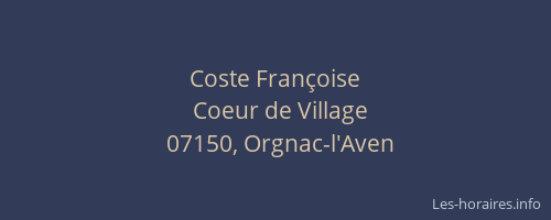 Coste Françoise