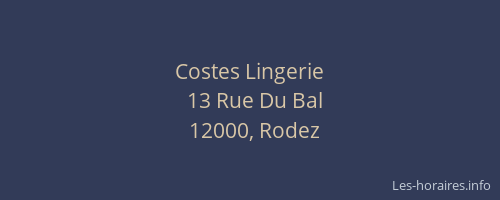 Costes Lingerie