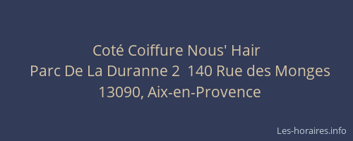 Coté Coiffure Nous' Hair