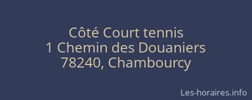 Côté Court tennis