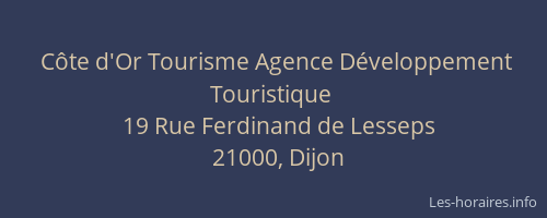 Côte d'Or Tourisme Agence Développement Touristique