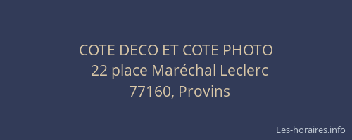COTE DECO ET COTE PHOTO