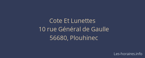 Cote Et Lunettes