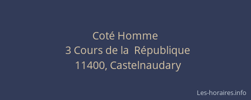 Coté Homme