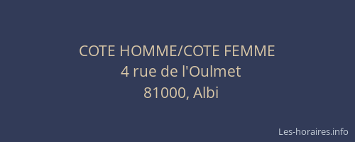 COTE HOMME/COTE FEMME