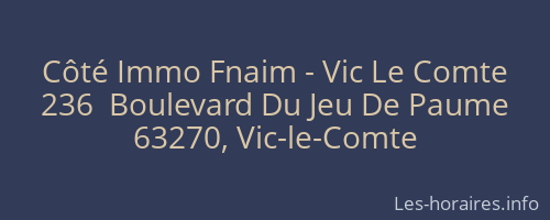 Côté Immo Fnaim - Vic Le Comte