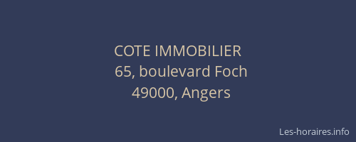 COTE IMMOBILIER