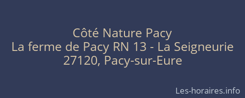 Côté Nature Pacy