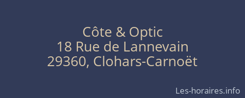 Côte & Optic