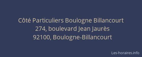 Côté Particuliers Boulogne Billancourt