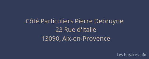 Côté Particuliers Pierre Debruyne