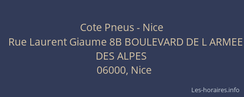 Cote Pneus - Nice