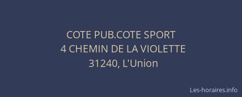 COTE PUB.COTE SPORT