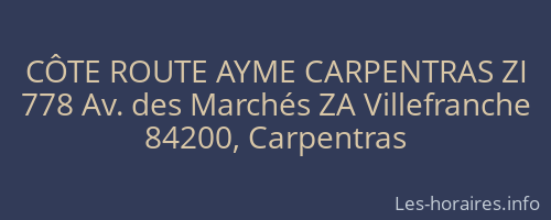 CÔTE ROUTE AYME CARPENTRAS ZI