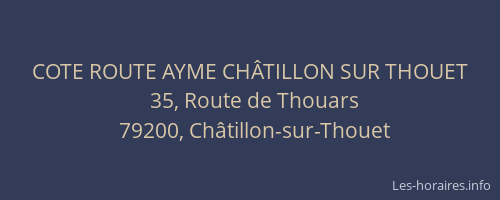 COTE ROUTE AYME CH&Acirc;TILLON SUR THOUET