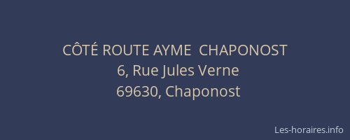 CÔTÉ ROUTE AYME  CHAPONOST