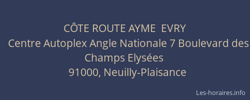 CÔTE ROUTE AYME  EVRY