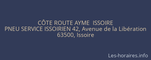 CÔTE ROUTE AYME  ISSOIRE