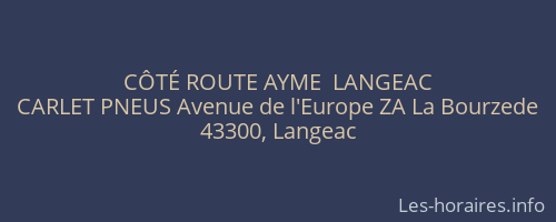 CÔTÉ ROUTE AYME  LANGEAC