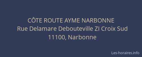 CÔTE ROUTE AYME NARBONNE