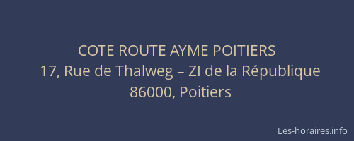 COTE ROUTE AYME POITIERS