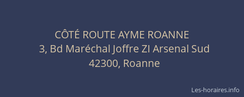 CÔTÉ ROUTE AYME ROANNE