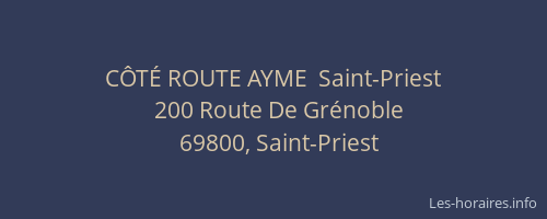 CÔTÉ ROUTE AYME  Saint-Priest
