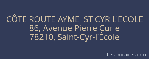 CÔTE ROUTE AYME  ST CYR L'ECOLE